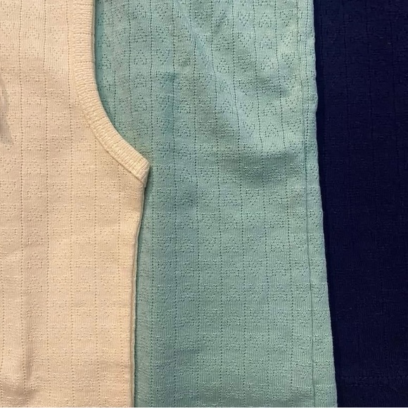 Lot of three Misha and Puff navy, yellow and green hearts pointelle tanks 8/9 - Picture 5 of 5